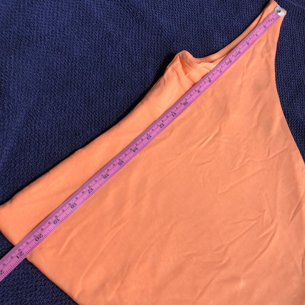 J.Crew FormKnit one-shoulder Stretch Tank In Bright Cantaloupe Size S - Picture 6 of 7